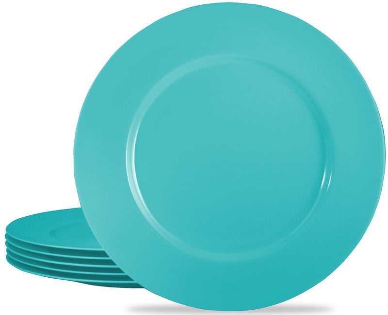 Reston Lloyd Calypso Basics Melamine Salad Plates Set of 6, 8.5 Inch, BPA-Free, Non-Toxic, Break-Resistant, Dishwasher Safe, Plates for Indoor & Outdoor Use, Aqua-Blue by Reston Lloyd - Image 1